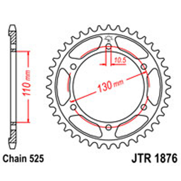 JT JT Rear Sprockets R/W 1876-43 YAM